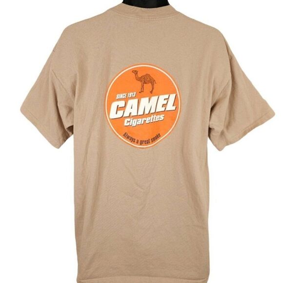 Vintage Camel Cigarettes T Shirt Mens Size XL Beige 90s Promo Made In USA - Picture 1 of 7